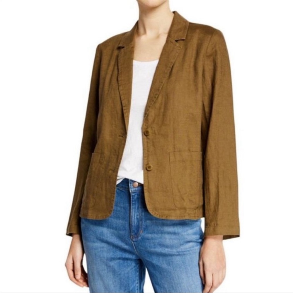 EILEEN FISHER organic cotton 2 button blazer size XL